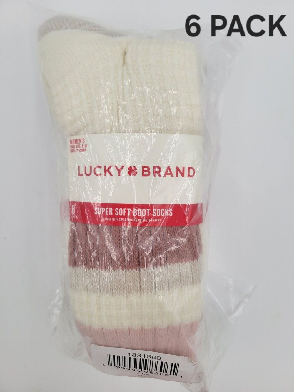 LUCKY BRAND Women's Super Soft Boot Socks (1pk) 6 Pairs Multi color Sz 5-10 NEW